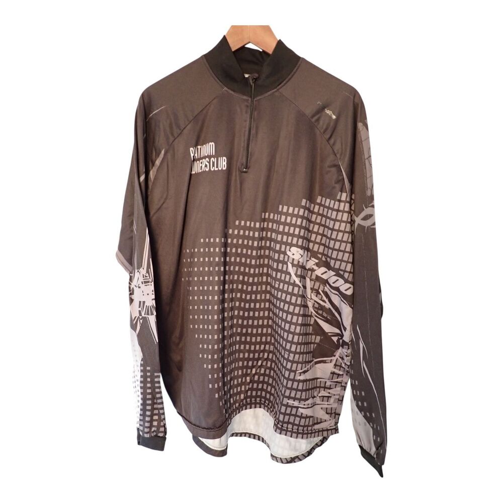 Ski-Doo Platinum Owners Mens XL 1/4 Zip Snowmobile Jersey Black Gray Snowmobile